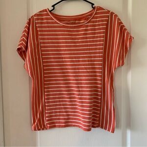 Banana Republic designer Tee white and coral stripes